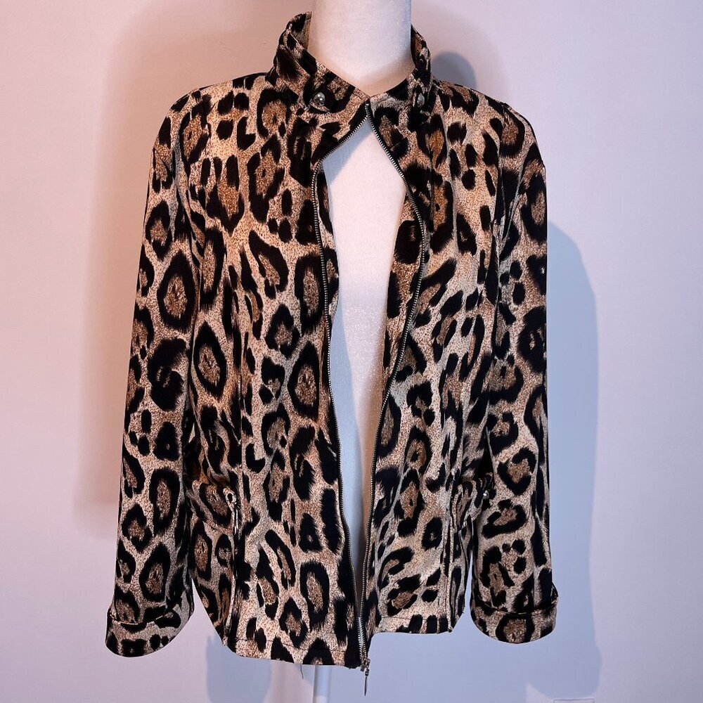 Lisa Animal Print Zip Front Jacket size XLP